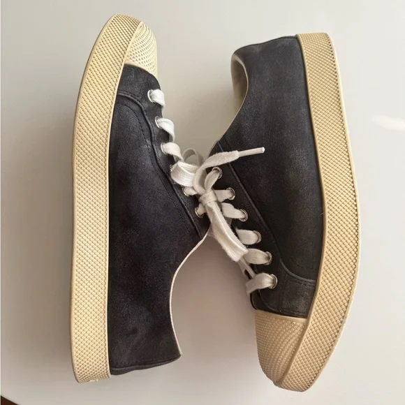 PRADA Authentic Women’s Navy Blue Suede Sneakers Size 6.5 (36.5 EU) - Picture 4 of 17